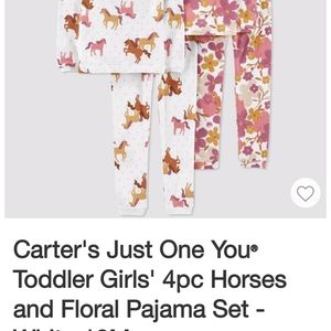 Carter's Just One You® Toddler Girls' 4pc Horses & Floral Pajama Set-Size:18mths